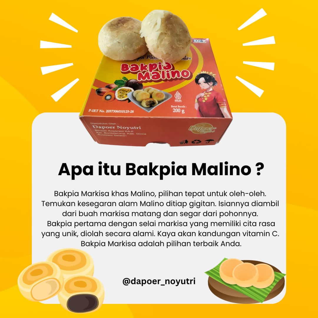 Foto kemasan Bakpia Malino oleh-oleh khas Malino Gowa